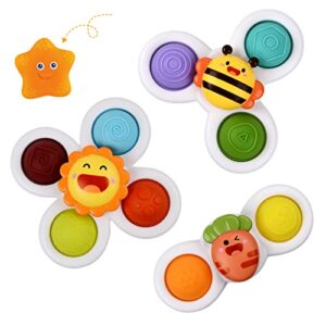 YIFOV Suction Cup Sensory Toys - Baby Bath Toys with Suction Cup Silicone Flipping Board Release Stress and Anxiety Travel Toys for Kids