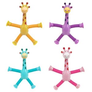 4Pcs Telescopic Suction Cup Giraffe Toy