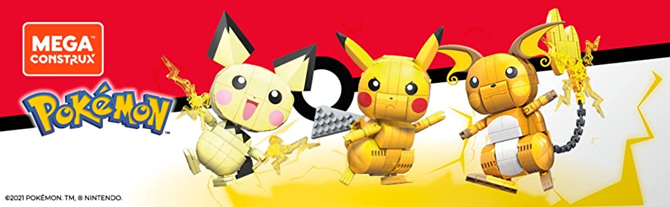 Mega Construx Pokémon Build and Show Pikachu Evolution Trio