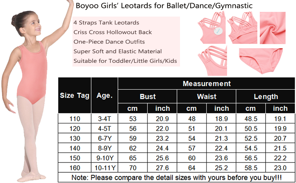 Girls' Sleeveless Gymnastics Ballet Dance Leotard