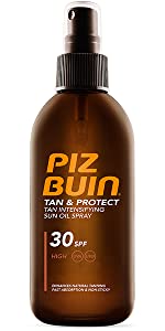 pizbuin piz buin tan & protect tan oil spray SPF sun protection suncream