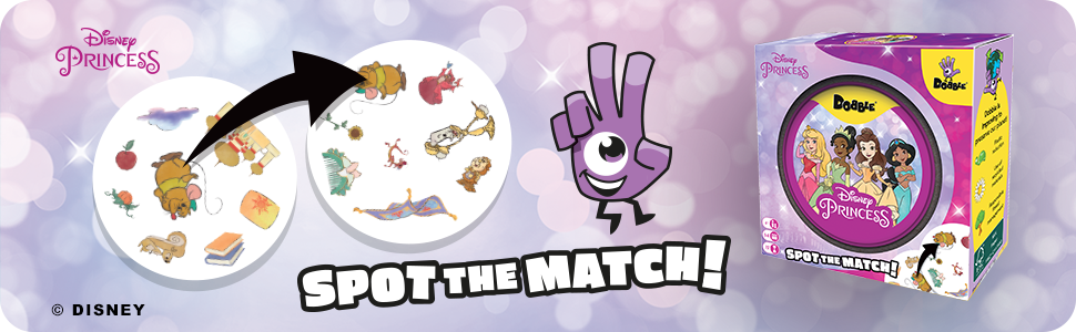 Asmodee | Dobble Disney Princess | Card Game | Ages 4+ | 2-8 Players | 15 Minutes Playing Time