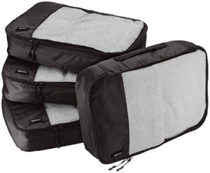 Amazon Basics Packing Cubes with Mesh Top Panel for Ventilation and Double Zipper Pulls - Medium