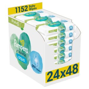 Pampers Harmonie Aqua Baby Wipes Plastic Free 24 Packs = 1152 Wipes