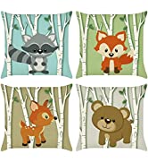 Bonhause Flower Cushion Covers 18 x 18 Inch Set of 4 Garden Floral Tulip Decorative Throw Pillow ...