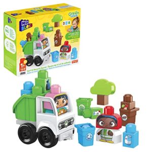 MEGA BLOKS GREEN TOWN Sort & Recycle Squad building set with 19 big building blocks and special pieces