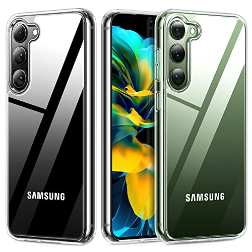 TORRAS Diamond Clear Samsung S23 Case [SGS Military Drop Certified] [100% Never Yellowing] Shockproof Protective Samsung Galaxy S23 Case Slim Thin Hard Back Samsung S23 Phone Case Cover 5G Clea