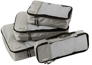 Amazon Basics Packing Cubes with Mesh Top Panel for Ventilation and Double Zipper Pulls - Large