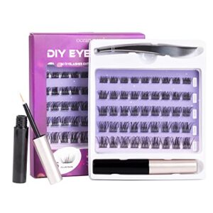 Individual Lashes Cluster Lashes D Curl 45 Clusters DIY False Eyelashes Individual Reusable Soft Natural Easy Fan Russian Lashes Eyelash Extensions Clear Glue Individual Lashes 10-16mm