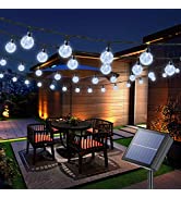 Solar Lichterkette Außen, 100er LED Kristallkugeln 22M Solar Garten Lichterkette, 8 Modi Wasserdi...