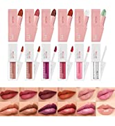 6 Pack Diamond Liquid Glitter Shimmer Lipsticks, Nonstick Cup Metallic Lip Gloss Set Lips Cosmeti...