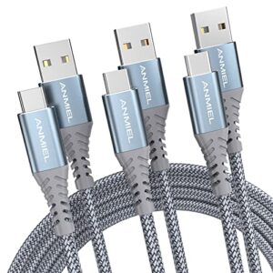 ANMIEL USB C Cable [1M+1M+2M] 3.1A Fast Charge Cable USB C Charger Cable Nylon Braided Compatible with Samsung Galaxy A10e A20 A50 A51 A71