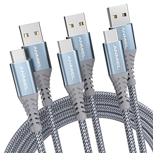 ANMIEL USB C Cable [1M+1M+2M] 3.1A Fast Charge Cable USB C Charger Cable Nylon Braided Compatible with Samsung Galaxy A10e A20 A50 A51 A71