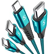 USB C Cable, [2 Pack 3m 100W] 20V/5A PD QC 4.0 Fast Charging USB C to USB C cable, Nylon Braided ...