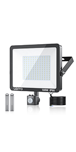 100W Floodlight with PIR Motion Sensor