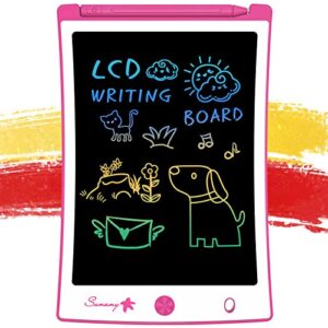 Sunany lcd Writing Tablet Colorful Screen Electronic Writing Drawing Board Doodle Board Drawing Tablet Gift for Kids and Adults at Home School and Office 8.5inch (Multicolor pink)