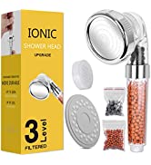 Ionic Shower Head Handheld High Pressure Water Saving 3 Modes Adjustable Filter Showerhead for Ha...
