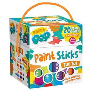 Paint Pop Paint Sticks For Kids - 20 Pack Assorted Colours & Fun Storage Tub - Twist & Paint