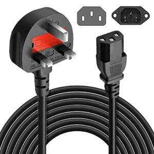 3 Pin Power Cable C13 6 Feet Power Lead 13A