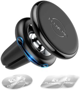 FLOVEME Magnetic Phone Car Mount in Car Phone Holder Air Vent Magnet 4 Metal Plates Universal Mobile Phone Holders for Cars Compatible with iPhone 11 8 7 X Xr Xs SE Samsung S20 S10 S9 S8 Huawei Black