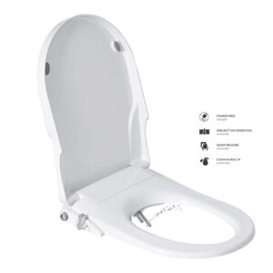 Toilet Seats Bidet with Non Electric Self Cleaning Dual Nozzles Separated Rear & Feminine Cleaning Natural Water Spray