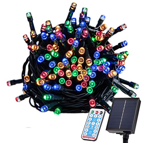 WISD Solar Fairy Lights 400 LED Multi Color Outdoor Tree Lights with Remote Control 8 Modes Waterproof Solar Powered Garden Lights            [Energy Class B]