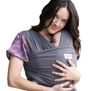 Sleepy Wrap Baby Sling Carrier for Newborns - Baby Wrap Carrier for Newborn to Toddler up to 35 lbs - Hands Free Stretchy Ergo Sling (Dark Grey)