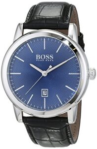 BOSS Analogue Quartz Watch for Men with Black Leather Strap - 15134