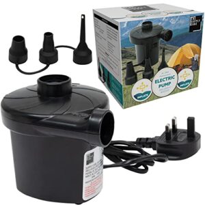 Supply Cube AC Electric Air pump with 3 Nozzles | AC 150w Air Pump | Portable Electric Pump | Quick-Fill Deflate & Inflate Pump for Paddling Pool