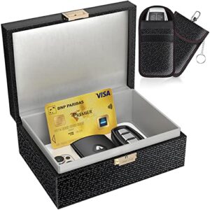 Samfolk Faraday Box for Car Keys with Faraday Pouch 2 Pack