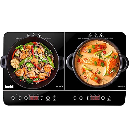 Baridi Portable Induction Hob: Two Zone Cooktop with 13A Plug