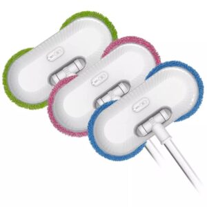 EMEBAY Cordless Electric Window Cleaner with 160° Rotation Double Shovel Window Cleaning Tool for Windows Ceiling Glass Door Wiping Floor Mop (Green)