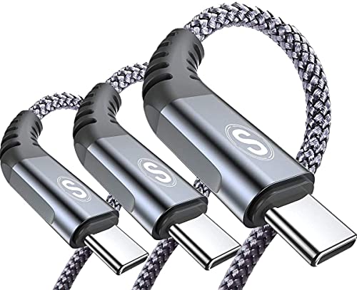 [3-Pack 1M+2M+3M] USB C Cable 3.1A Fast Charger Cable Braided Compatible for Samsung Galaxy S10 S9 S8 S20 A02s A03s A12/10 A21s/22/20 A32 A52s/51 A70/72 Note 20/10