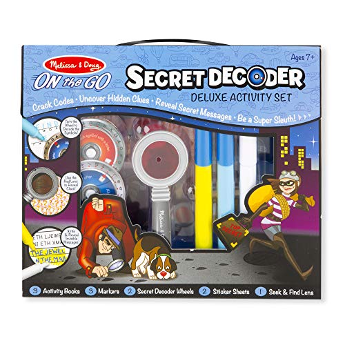 Melissa & Doug Secret Decoder Role Play Detective Kit | Spy Kit for Kids Travel Activity Packs | Kids Travel Games Activity Book | Plane Activities for Kids | Gifts for 7 Year Old Boys or Girls | 7-9