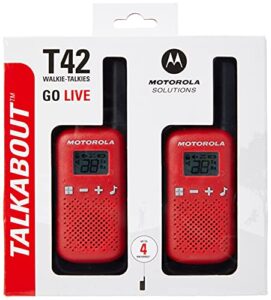 Motorola T42 Talkabout PMR446 2-Way Walkie Talkie Portable Radio’s (Pack of 2) – Red