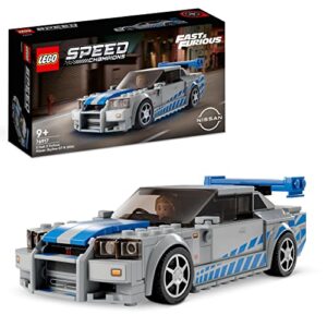LEGO 76917 Speed Champions 2 Fast 2 Furious Nissan Skyline GT-R (R34) Race Car Toy Model Building Kit