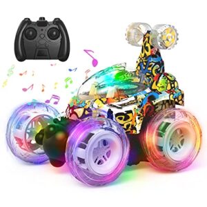 Kizeefun Remote Control Cars Remote Control Car Stunt RC Car for Kids