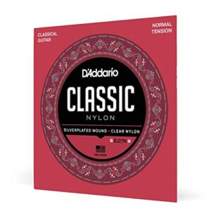 D'Addario Guitar Strings - Classic Nylon Guitar Strings - EJ27N Classical Guitar Strings - Silver Plated Wrap