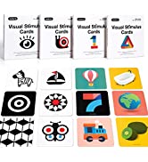 beiens High Contrast Baby Flashcards, Black and White Newborn Brain Development Toys, Visual Stim...