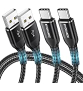 BLACKSYNCZE USB C Cable, [1M+2M] Type C Charger Cable Fast Charging Nylon Braided USB C Charger C...