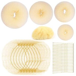 Teenitor Bun kit with 20pcs Blonde Girls Bun Net