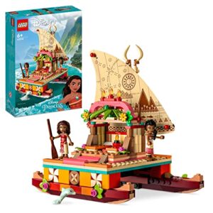 LEGO 43210 Disney Princess Moana's Wayfinding Boat Toy with Moana and Sina Mini-Dolls plus Dolphin Figure