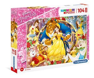 Clementoni - 23745 - Supercolor Puzzle - Disney The Beauty and the Beast - 104 maxi pieces - Made in Italy - jigsaw puzzle children age 4+