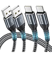 BLACKSYNCZE USB C Cable, [1M+2M] Right Angle Type C Charger Cable 3.1A Fast Charging 90 Degree US...