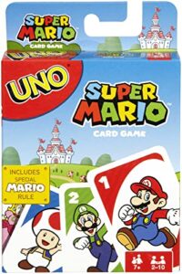 Mattel Games UNO Super Mario Card Game Animated Character Themed Collector Deck 112 Cards with Character Images