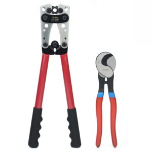 iCrimp Battery Cable Lugs Crimping Tools Hand Electrician Pliers for Crimping Wire Cable from 6-50mm² with Wire Cable Cutte