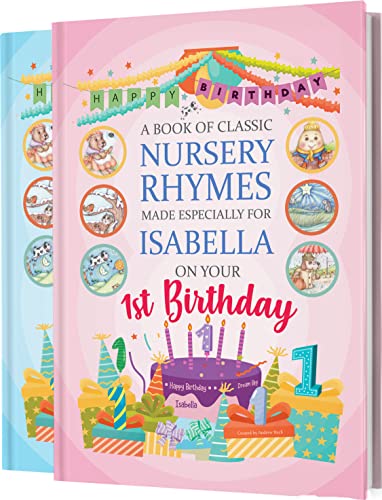 First Birthday Personalised Keepsake Book of Classic Nursery Rhymes Custom Made for Baby