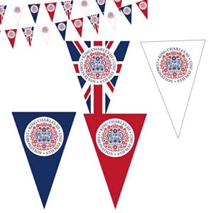 Mayoii 20Ft 20 Pennants Union Jack Emblem Kings Charles Coronation Decorations