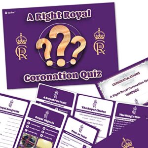 Taylise A Right Royal Coronation Quiz | Kings Coronation Party Game| 20 Player | 6 Games/categories included for King Charles Coronation