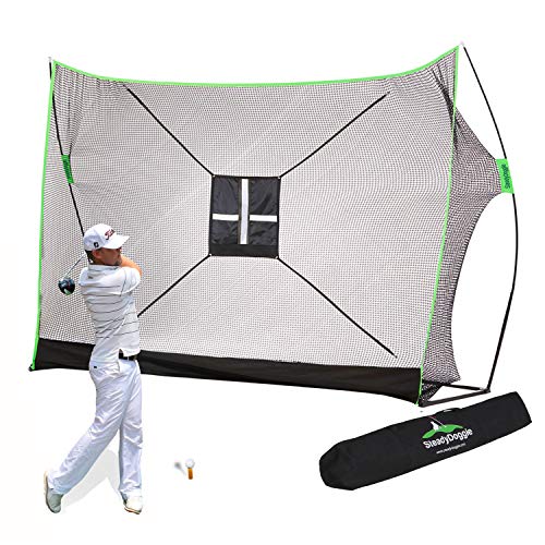10 x 7ft Golf Net Bundle 4pc & 3pc | Professional Patent Pending Design | Dual-Turf Golf Mat